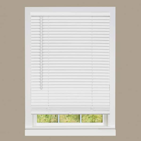 Designer's Touch White Cordless Light Filtering Vinyl Blind with 1 in. Slats 57 in. W x 64 in. L