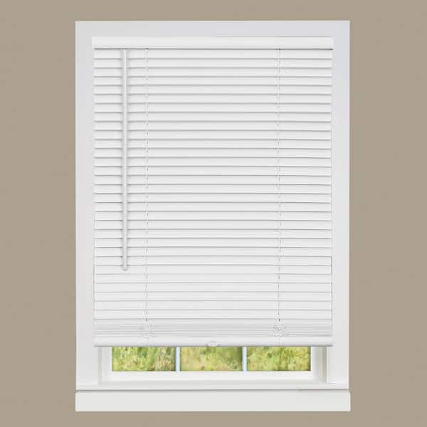 Designer's Touch White Cordless Light Filtering Vinyl Blind with 1 in. Slats 33 in. W x 64 in. L