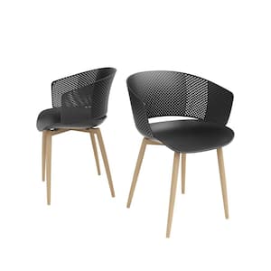 Black with Natural Legs Aspen Chair (Set of 2)