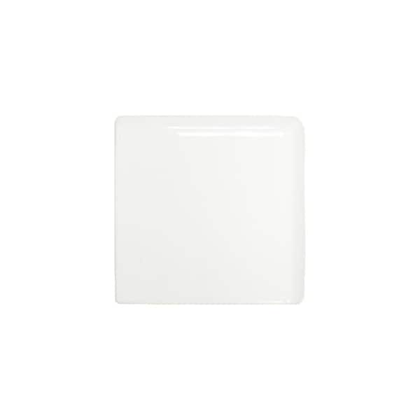 Jeffrey Court Allegro White 3 in. x 3 in. x 8 mm Ceramic Double Bull Nose Tile