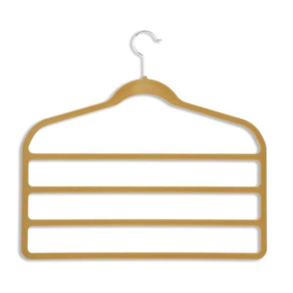 Honey-Can-Do Velvet Touch 4-Step Pant Hanger- Camel (10-Pack)