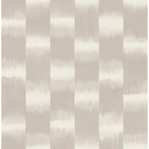 A-Street Prints Baldwin Taupe Grey Shibori Stripe Wallpaper Sample