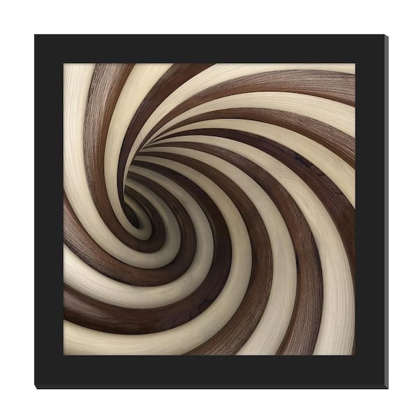 Unbranded Gallery-Grade Modern Swirl Black Framed Acrylic Abstract Statement Wall Art 48 in. x 48 in.