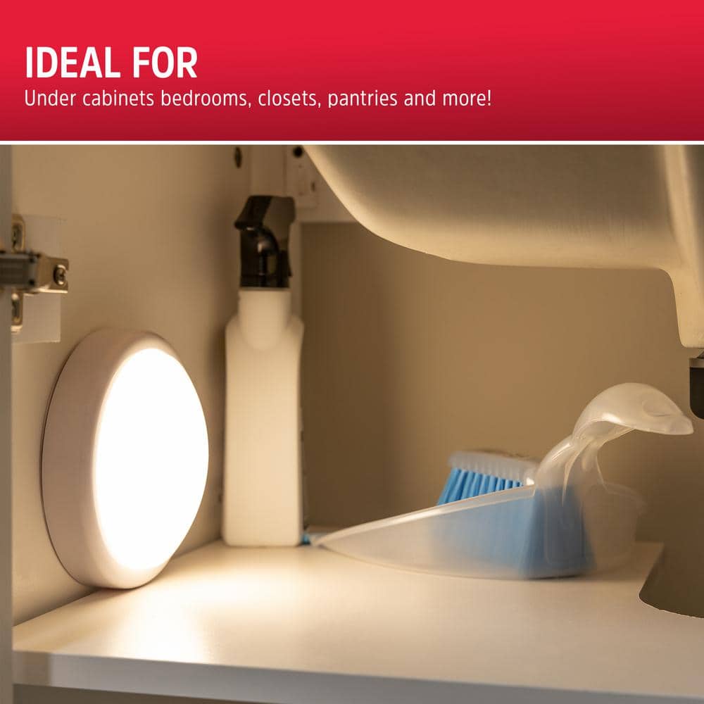 Energizer White Plastic Battery-Operated Tap Light