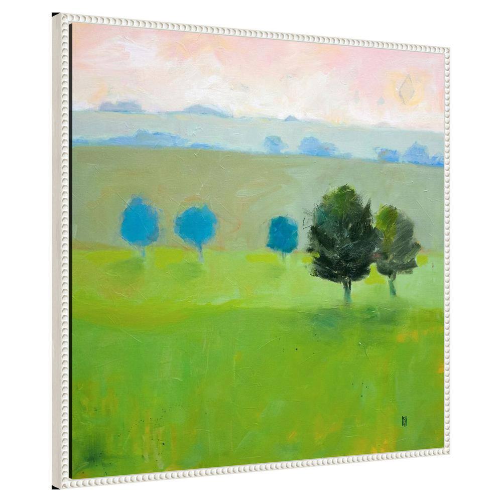 Gascony Trees Scenic Landscape Canvas Art with White Floater Frame