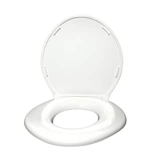 Standard Elongated Closed Front Toilet Seat with Cover in White
