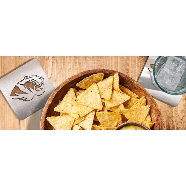 YouTheFan NCAA Missouri Tigers Stainless Steel 4 in. Metallics Coasters (Set of 4)
