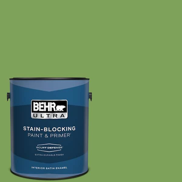 BEHR ULTRA 1 gal. #P380-6 Springview Green Extra Durable Satin Enamel Interior Paint & Primer