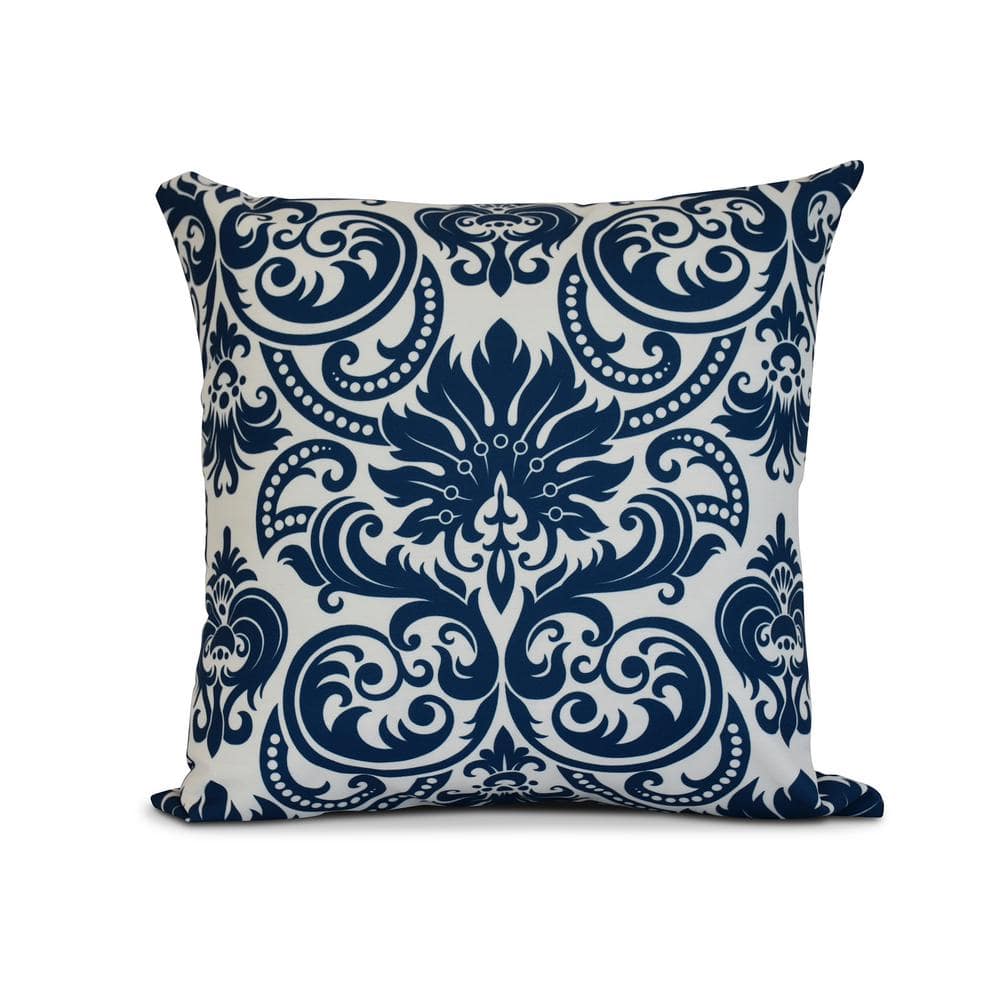 Alexys Floral Print Throw Pillow in Blue PF832BL44-16 - The Home Depot