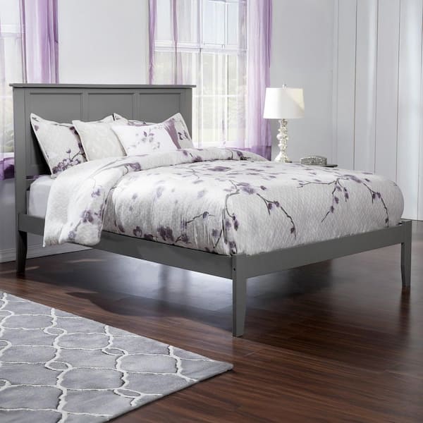 AFI Madison King Platform Bed with Open Foot Board in Grey