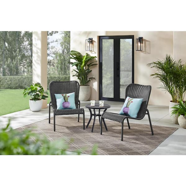 Hampton bay mix and match steel slat top outdoor patio side deals table