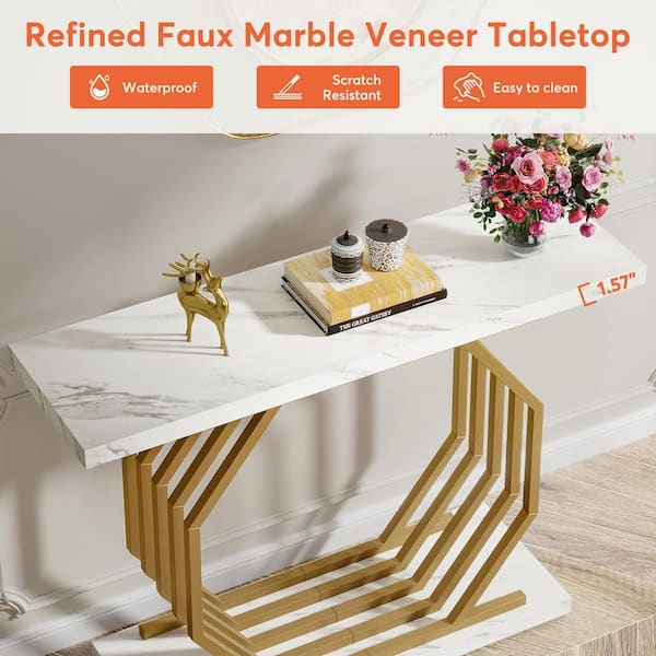 Faux Marble Entryway Table Sofa