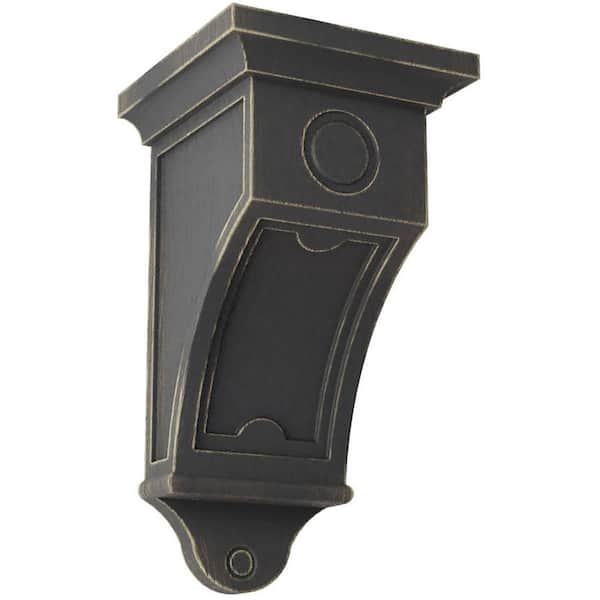 Ekena Millwork 7-1/2 in. x 14 in. x 7-1/2 in. Black Arts and Crafts Wood Vintage Decor Corbel