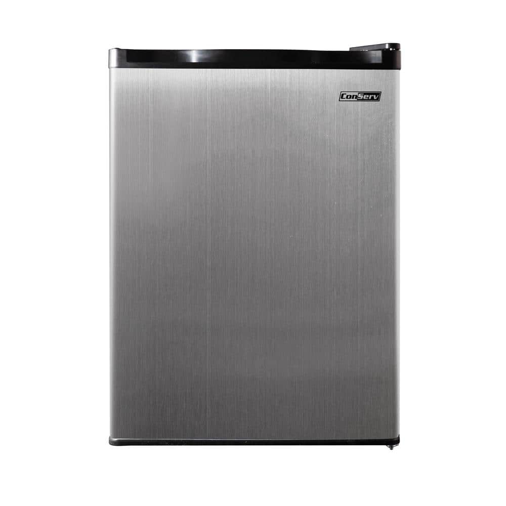 ConServ 2.6 cu.ft. Compact Refrigerator in Stainless with Reversible Door, Silver