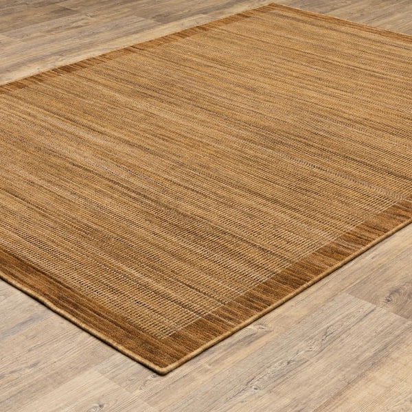 Wells 2 ft. x 10 ft. Brown/Rust Border Area Rug