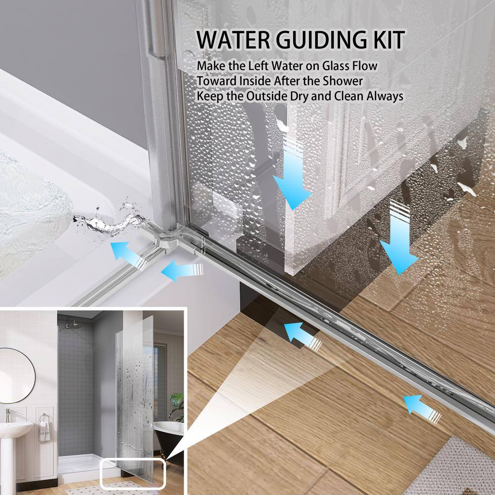 Matte Black Frameless Glass Pivot Shower Door, 36-37.25" W x 72" H