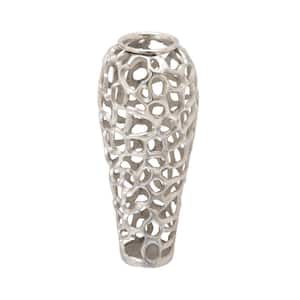 Silver Coral Aluminum Decorative Vase