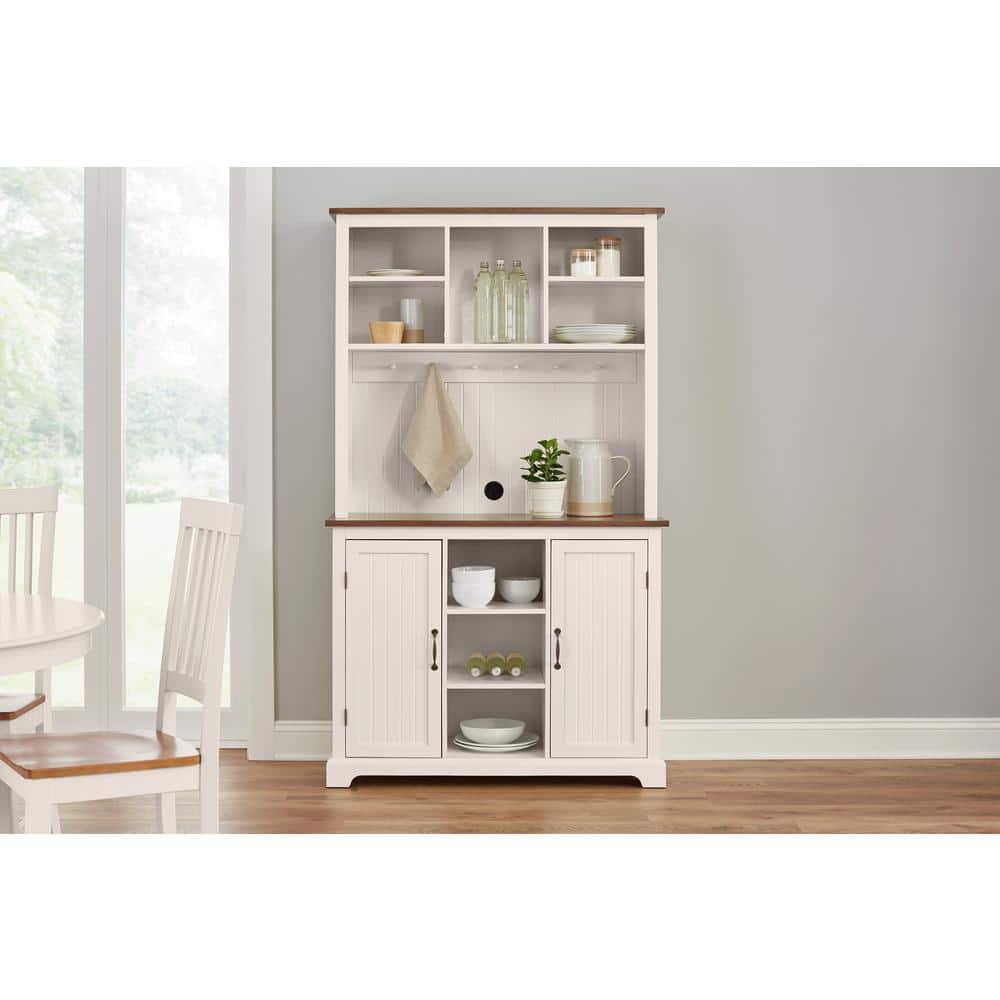 StyleWell Bainport Ivory Wood Buffet Table with Haze Top (42
