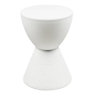 Boyd 11.75 in. W White Modern Round Plastic Accent Contemporary Lightweight Side End Table