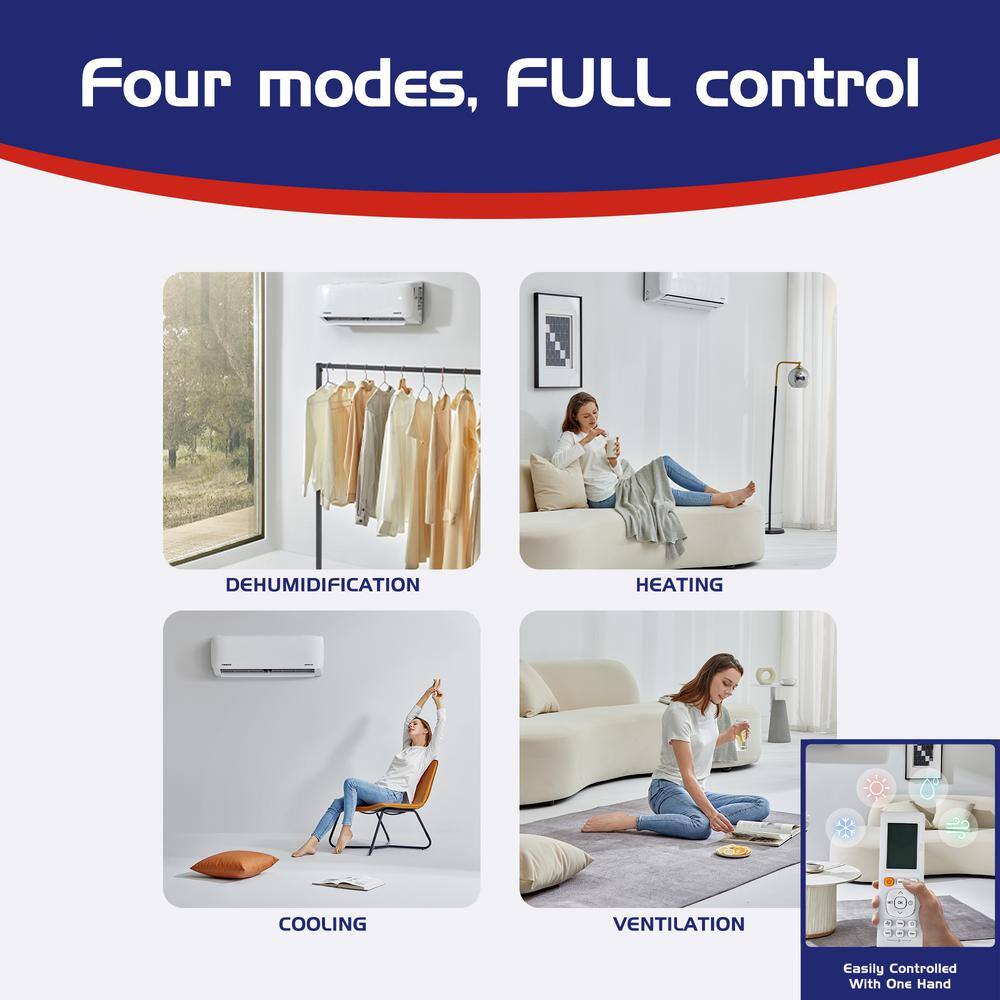 24,000 BTU White Wall-Mounted Ductless Mini Split Heat Pump
