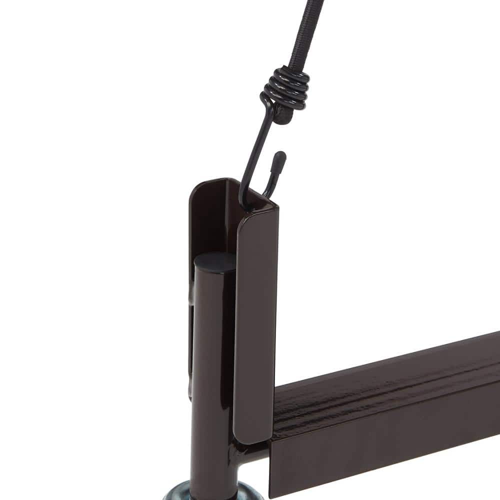 Dual-Tier Brown Steel Chair Dolly and Coat Rack with Swivel Casters
