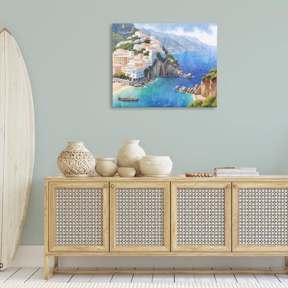 Vibrant Coastal Seascape by Kim Allen Unframed Nature Graphic Art Print 30 in. x 40 in. price history on PriceWatchPro