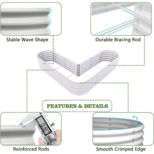 240 in. x 144 in. x 18 in. White Deep Root Galvanized Steel