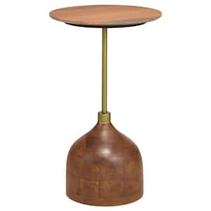 Colima 16 in. Peach Round Wood Top End Table