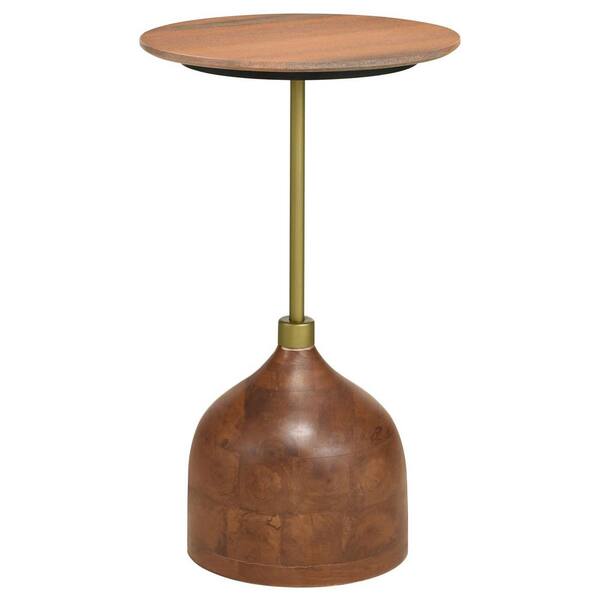 Coaster Colima 16 in. Peach Round Wood Top End Table 930249 - The Home ...