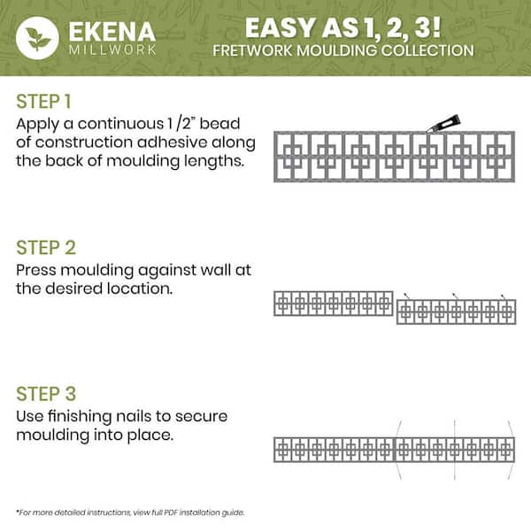 Ekena Millwork Hazelton Fretwork 0.25 in. D x 46.75 in. W x 10 in. L Birch Wood Panel Moulding