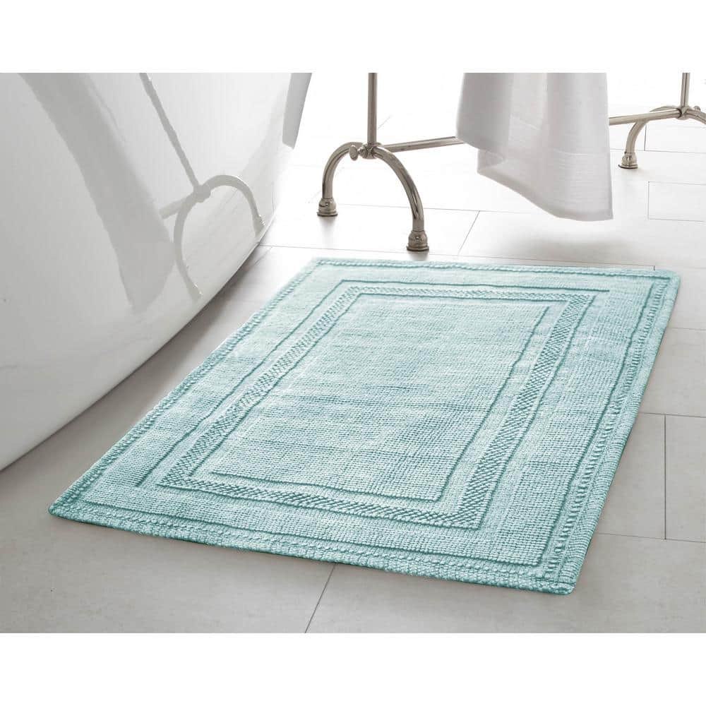 Marine Blue Stonewashed Cotton Chic Bath Rug 21"x34"