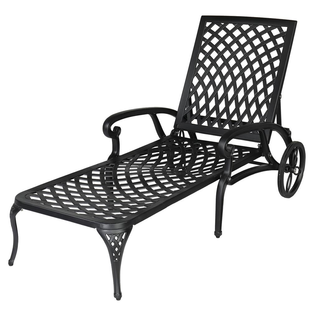 Single Black Aluminum Outdoor Adjustable Chaise Lounge price history on PriceWatchPro