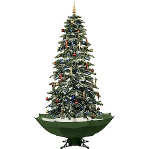 Let It Snow Series 67-in. Musical Artificial Christmas Tree with Green Umbrella Base and Snow Function