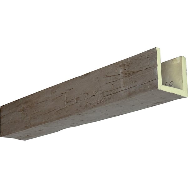 Ekena Millwork 6 in. x 10 in. x 10 ft. 3-Sided (U-Beam) Hand Hewn Natural Honey Dew Faux Wood Ceiling Beam
