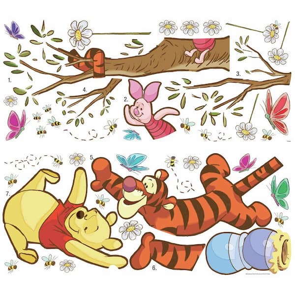 RoomMates 5 in. x 19 in. Winnie the Pooh Swinging for Honey Peel and Stick  Giant Wall Decals RMK2463GM - The Home Depot