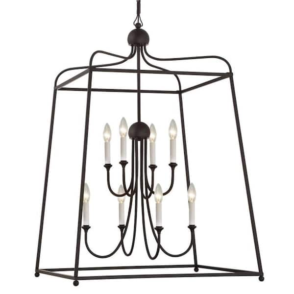 Crystorama Sylvan 8Light Dark Bronze Cage Chandelier 2248DB_NOSHADE The Home Depot