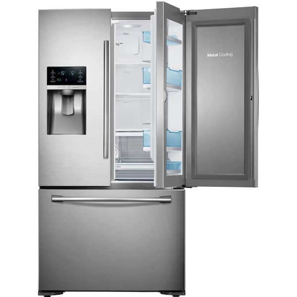 Samsung 22.5 cu. ft. Food Showcase French Door Refrigerator in Stainless Steel, Counter Depth