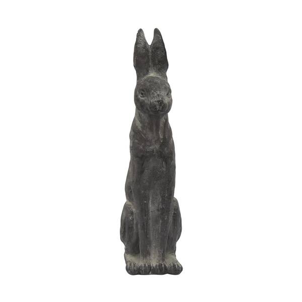 THREE HANDS 8 in. L x 6 in. W x 22 in. H Resin/Magnesium Rabbit Sitting in Brown