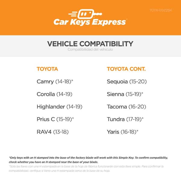 Car Keys Express - Toyota Simple Key-Transponder Key and Programming Device to Lock and Unlock Doors and Starting Ignition