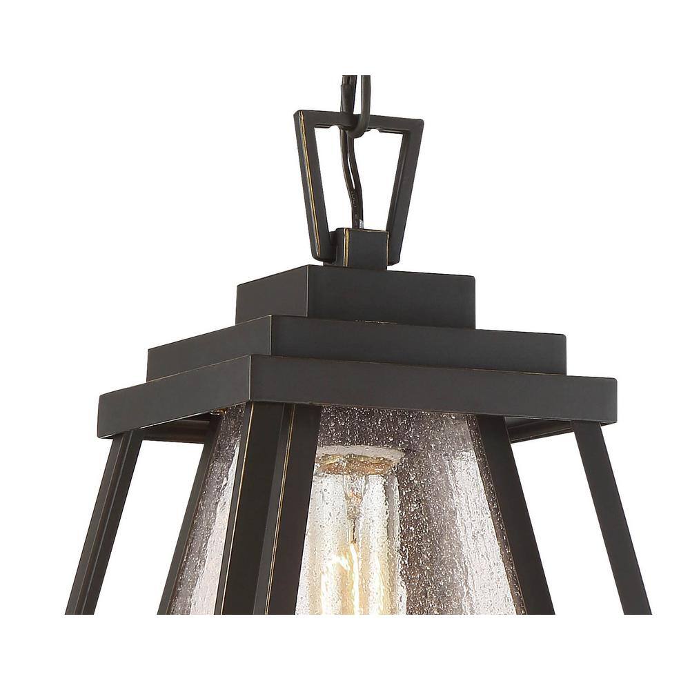Dakota Bronze Mini Pendant Light with Clear Seeded Glass