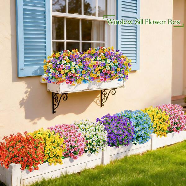 24 PCS 13.8 in. Faux Multi-Colored Hanging Pansy Artificial