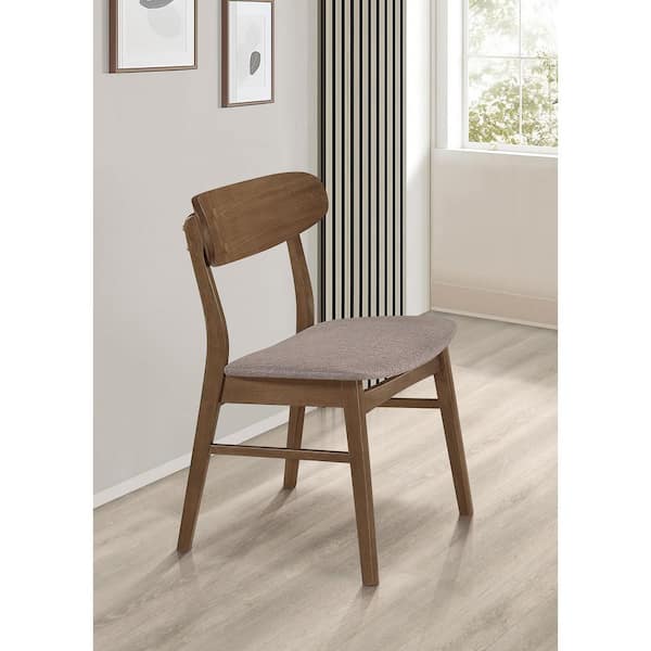 Dortch Walnut and Brown Dining Side Chair (Set of 2)