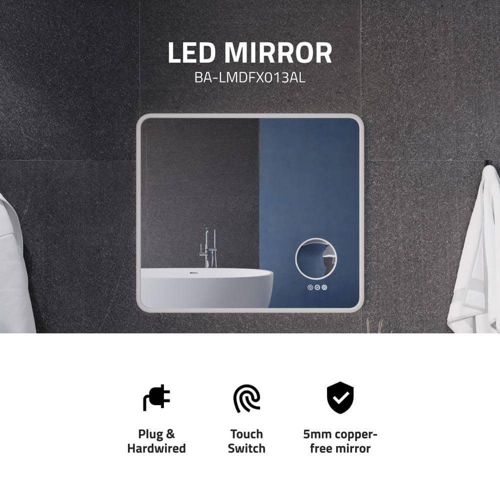 Rectangular Frameless LED Bathroom Vanity Mirror with Defogger