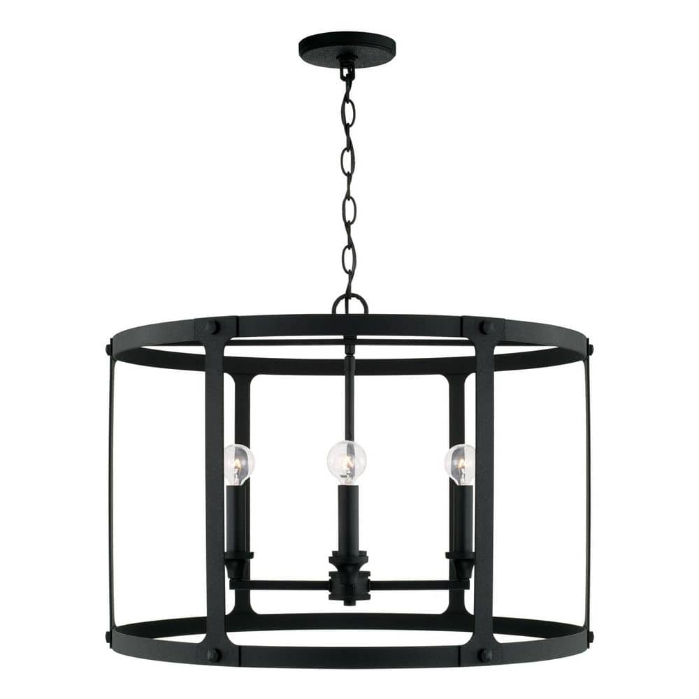 Brennen 60-Watt 4-Light Black Iron Large Pendant Light with No Bulbs Included price history on PriceWatchPro