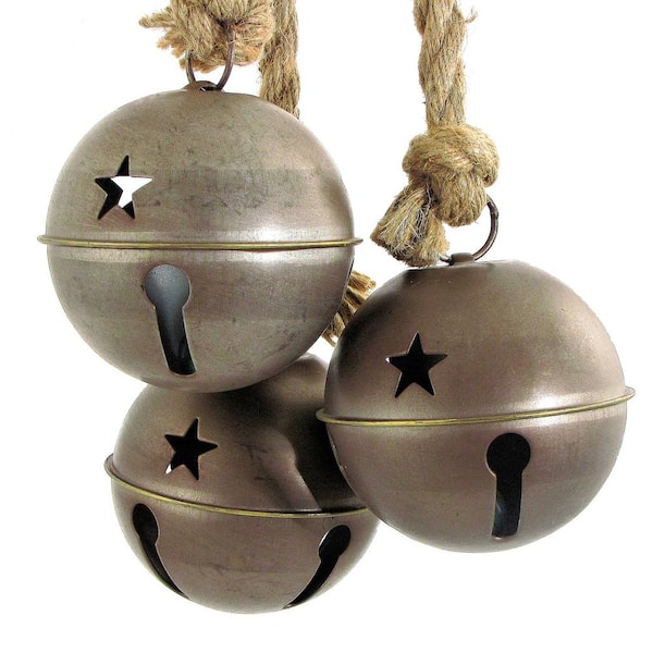 Silver Bells Ornament Silver 5H Metal Set of 3