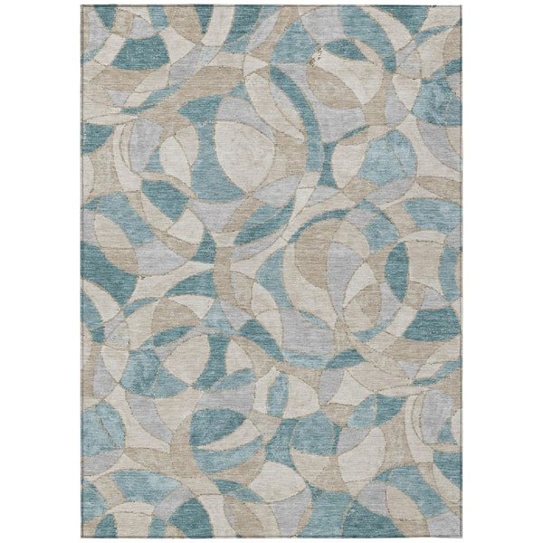 Chantille Machine Washable Indoor/Outdoor Abstract ACN3105 Linen 10 ft. x 14 ft. Area Rug