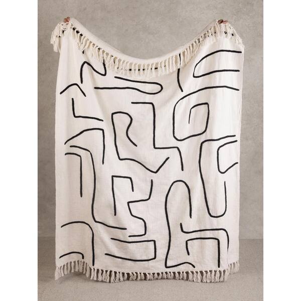 Slovenia Ivory Throw Blanket 50 in. x 60 in.