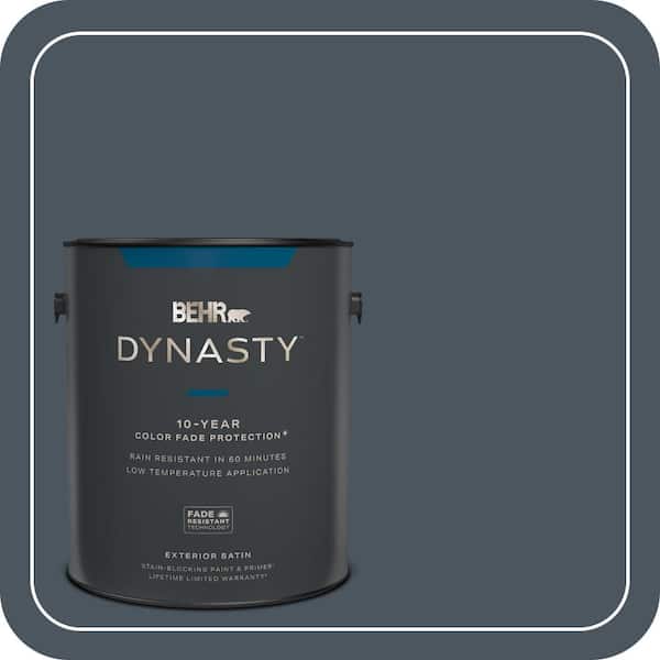1 gal. #N480-7 Midnight Blue Satin Enamel Exterior Stain-Blocking Paint & Primer
