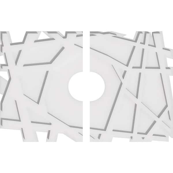 Ekena Millwork 28 in. W x 18-5/8 in. H x 5 in. ID x 1 in. P Novo Architectural Grade PVC Contemporary Ceiling Medallion (2-Piece)