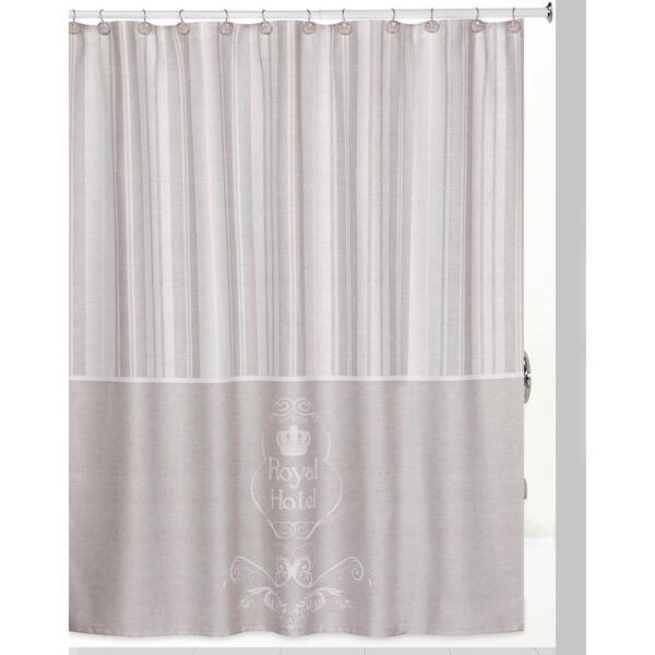 Creative Bath Royal Hotel Shower Curtain/Hooks/Bath Rug Set in Taupe/White